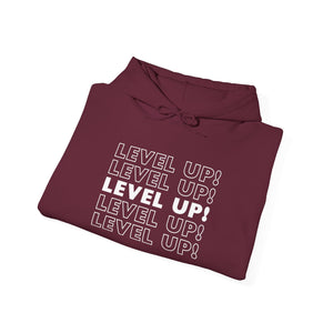 LEVEL UP! LEVEL UP! LEVEL UP! Unisex Heavy Blend™ Hooded Sweatshirt