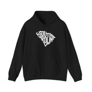 "Unique South Carolina Outline Typography" Unisex Heavy Blend™ Hooded Sweatshirt