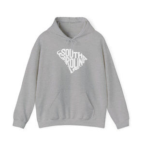 "Unique South Carolina Outline Typography" Unisex Heavy Blend™ Hooded Sweatshirt