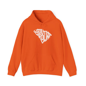 "Unique South Carolina Outline Typography" Unisex Heavy Blend™ Hooded Sweatshirt