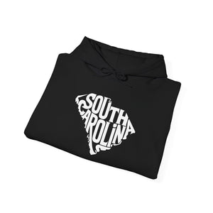 "Unique South Carolina Outline Typography" Unisex Heavy Blend™ Hooded Sweatshirt