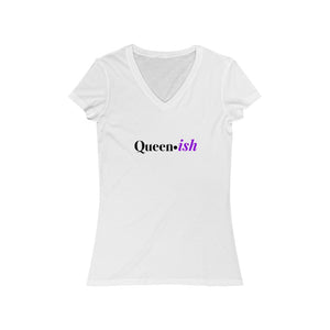 “Queen-ish” Women's Jersey Short Sleeve V-Neck Tee - Surcee Shops