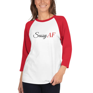 “SassyAF” 3/4 sleeve raglan shirt - Surcee Shops