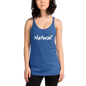 “Natural” White Ltr, Women's Racerback Tank - Surcee Shops