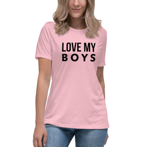 “Love My Boys” Women's Relaxed T-Shirt - Surcee Shops