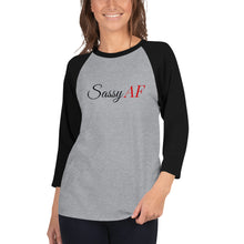 Load image into Gallery viewer, “SassyAF” 3/4 sleeve raglan shirt - Surcee Shops
