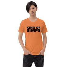 Load image into Gallery viewer, “King of Simps” Bold, Short-Sleeve Unisex T-Shirt - Surcee Shops
