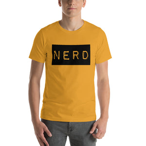 “Nerd” Black Letterbox, Short-Sleeve Unisex T-Shirt - Surcee Shops