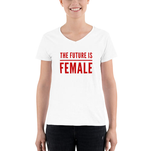 “The Future” Women's Casual V-Neck Shirt - Surcee Shops