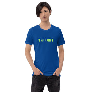 “Simp Nation” Lime, Short-Sleeve Unisex T-Shirt - Surcee Shops