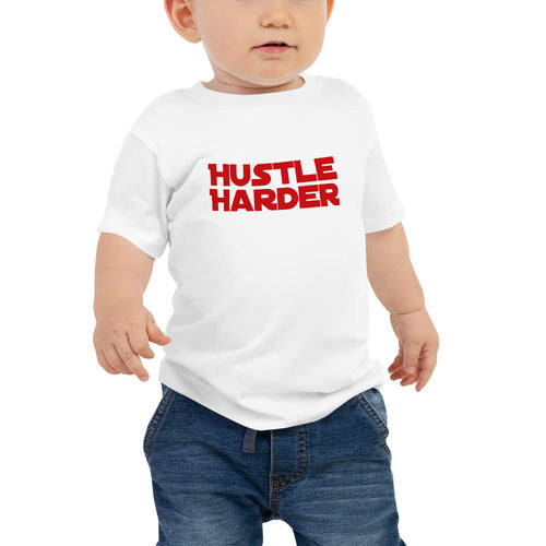 “Hustle Harder” Baby Jersey Short Sleeve Tee - Surcee Shops