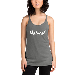 “Natural” White Ltr, Women's Racerback Tank - Surcee Shops