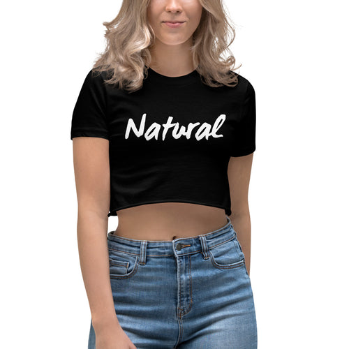 “Natural” White Ltr, Women's Crop Top - Surcee Shops