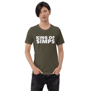 “King of Simps” white ltr, Short-Sleeve Unisex T-Shirt - Surcee Shops