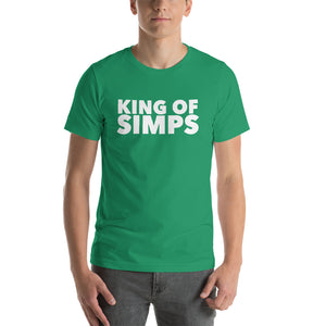 “King of Simps” white ltr, Short-Sleeve Unisex T-Shirt - Surcee Shops