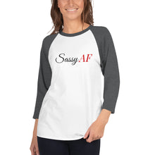 Load image into Gallery viewer, “SassyAF” 3/4 sleeve raglan shirt - Surcee Shops
