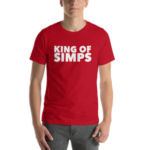 “King of Simps” white ltr, Short-Sleeve Unisex T-Shirt - Surcee Shops