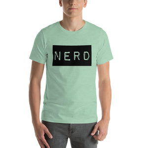 “Nerd” Black Letterbox, Short-Sleeve Unisex T-Shirt - Surcee Shops