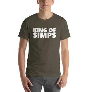 “King of Simps” white ltr, Short-Sleeve Unisex T-Shirt - Surcee Shops