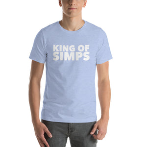 “King of Simps” white ltr, Short-Sleeve Unisex T-Shirt - Surcee Shops