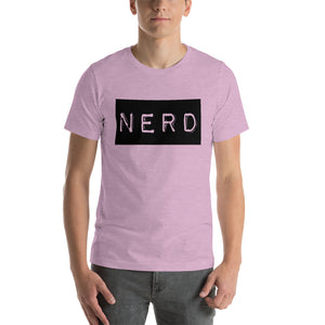 “Nerd” Black Letterbox, Short-Sleeve Unisex T-Shirt - Surcee Shops