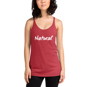 “Natural” White Ltr, Women's Racerback Tank - Surcee Shops