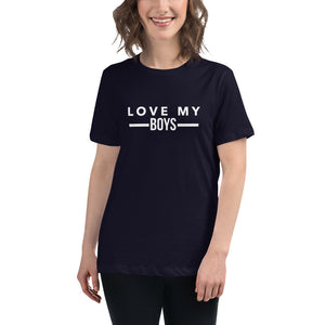 “Love My Boys” Women's Relaxed T-Shirt - Surcee Shops