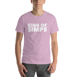 “King of Simps” white ltr, Short-Sleeve Unisex T-Shirt - Surcee Shops