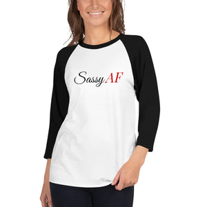 “SassyAF” 3/4 sleeve raglan shirt - Surcee Shops