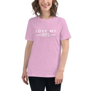 “Love My Boys” Women's Relaxed T-Shirt - Surcee Shops