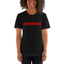 Load image into Gallery viewer, “Healed” Red Scrabble Short-Sleeve Unisex T-Shirt - Surcee Shops
