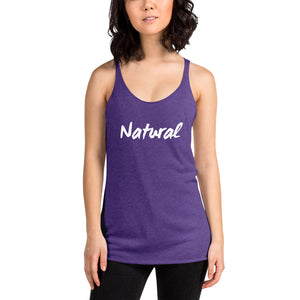 “Natural” White Ltr, Women's Racerback Tank - Surcee Shops