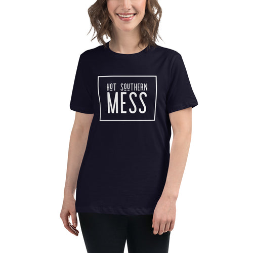 “Hot Southern Mess” Women's Relaxed T-Shirt - Surcee Shops