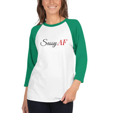 Load image into Gallery viewer, “SassyAF” 3/4 sleeve raglan shirt - Surcee Shops
